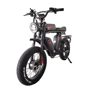 دراجة كهربائية 52 فولت Yo-lin Ebike 70Ah ثلاثية العجلات تعليق كامل الفرامل الزيتية طويلة المدى ، دراجة كهربائية مزدوجة المحرك الإطارات الدهنية