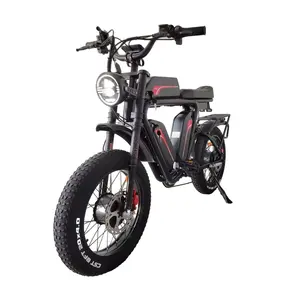 52V חשמלי אופני יו-לין Ebike 70Ah לשלושה סוללה מלא השעיה שמן בלם ארוך טווח 2000W הכפול מנוע שומן צמיג אופניים חשמליים