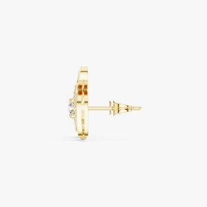 Boucles d'oreilles clous diamantées en spirale de luxe, design aile, plaqué or 18 carats, certifiées IGI, pour femme, bijoux de mode pour soirée, cadeau, les plus vendues - Product Image 2