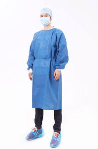 Bonne qualité pas cher prix jetable 45g SMS robe d'isolement non stérile robe en tissu non tissé - Product Image 2