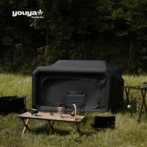 Tenda Luar Ruangan Hitam Kustom Desain Rumah Tiup Mewah Tahan Air dengan Jendela dan Pintu Berjaring Cocok untuk 4-6 Orang - Product Image 4