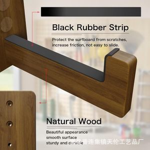 Soporte de madera para tablas de surf, gancho de pared de madera para tablas de surf, soporte para tablas de surf, expositor de tablas de surf - Product Image 4