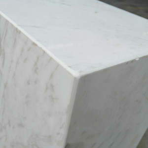 Sculpture en marbre minimaliste pour l'entrée d'un hôtel, stand d'art blanc et noir, base de piédestal, ornement - Product Image 4