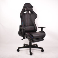 Silla de ordenador con luces RGB y logotipo personalizado, silla ergonómica LED para juegos con reposapiés y altavoces Bluetooth