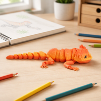 Offre Spéciale : Figurine Articulée en Plastique Imprimée en 3D, Grande Lézard Monobloc avec Articulations Mobiles – Cadeau pour Adultes, Jouet Anti-Stress