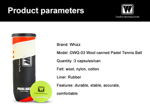 Bola de <span class=keywords><strong>padel</strong></span> para la cabeza de calidad, canasta de pala 45% de lana tailandesa - Product Image 3
