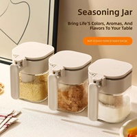 Bocaux à épices de cuisine, bouteilles d'assaisonnement domestiques, boîte de rangement hermétique anti-humidité pour épices, salière, cumin, en verre, design moderne