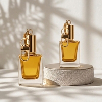Mini flacon de parfum vide en verre doré portable, porte-clés de luxe, flacon carré à fond épais 5ml 10ml pour huile de parfum