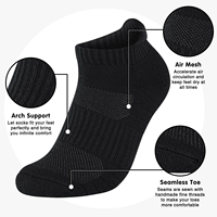 Chaussettes de cheville en coton Performance athlétique rembourrée en cours d'exécution évacuation de l'humidité Logo personnalisable Techniques tricotées numériques