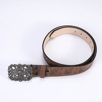 Ceinture en cuir gaufré rétro avec boucle en alliage tête de mort punk rock vintage pour homme, ceinture de motard gothique