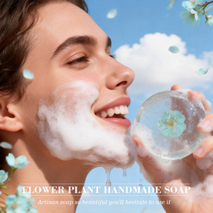 <span class=keywords><strong>Savon</strong></span> artisanal <span class=keywords><strong>transparent</strong></span> aux acides aminés en forme de fleur, vente en gros - Product Image 4