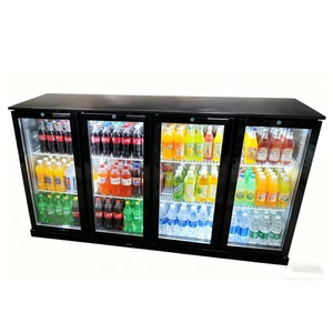 NE-400C-P four door black digital display countertop freezer, beverage and beverage <b>bar</b> counter cabinet - Product Image 5