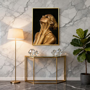 Ritratto Moderno ad Acquerello <span class=keywords><strong>di</strong></span> <span class=keywords><strong>Donne</strong></span> Nere, Arte Murale che Tocca il Viola, Stampe <span class=keywords><strong>di</strong></span> Mezzo Volto per Decorazione Casa e Camera da Letto - Product Image 4