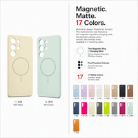 Étui de téléphone magnétique en silicone antichoc de luxe avec finition mate pour S24 S25 S26 Ultra, fin et souple, anti-poussière et protecteur