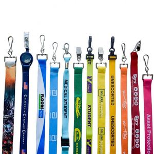 Bestom OEM Custom Printed <b>Polyester</b> <b>Lanyards</b> Eco-Friendly Thermal Transfer ID Badge Holder Durable Lightweight for Bulk - Product Image 1