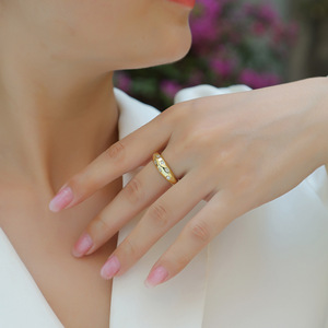 Groothandel sieraden, hete aanbieding: 0.25 ct trendy ins-stijl ornament, S925 zilver verguld met <span class=keywords><strong>K</strong></span>-goud, <span class=keywords><strong>moissanite</strong></span> ring voor dames, R14696 - Product Image 4