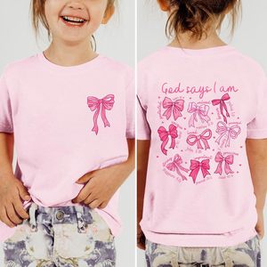 Camiseta Cristiana con Lazo para Niñas, 100% Algodón, Diseño Religioso con Versículos Bíblicos y Diseño de Fe - Product Image 4