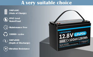 EE. UU. Stock 12V 100Ah LiFePO4 Batería EV Grado ACells 6000 + Ciclos profundos 10 YR Vida útil para RV, marino, almacenamiento de energía solar para el hogar - Product Image 4