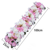 Guirlande de fleurs artificielles de roses blanches de luxe, 100 cm, pour centre de table de mariage, arche de fleurs, toile de fond murale pour cérémonie et événement