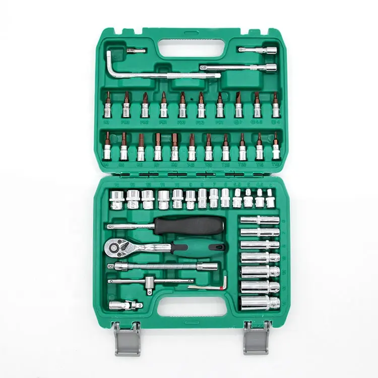 Aangepaste 54 Pcs Gereedschap Kit Handgereedschap Socket Set Wrench Handje Voor Reparatie