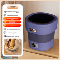 Mini Machine à Laver Pliable Portable 12L Grande avec Essoreuse pour Vêtements Sous-vêtements Chaussettes Machine à Laver de Voyage Maison
