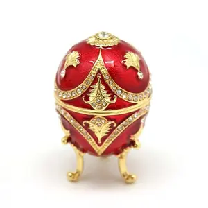 Fashion Hadiah Paskah Perhiasan Unik Jimat Liontin Warna Telur Faberge Rusia Kustom