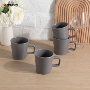 Service de table en grès gris brillant de 16 pièces pour 4 personnes, comprenant assiettes, tasses et bols, par un fournisseur de céramique - Product Image 3