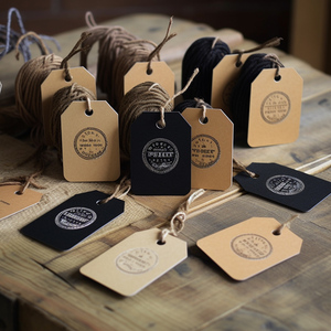 Tùy Chỉnh Tái Chế Kraft Treo <span class=keywords><strong>Tag</strong></span> Chuỗi In Đồ Trang Sức Treo Thẻ Đu Thẻ Với Logo Riêng Trên Quần Jean - Product Image 3