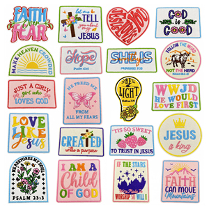 Jesús <span class=keywords><strong>te</strong></span> ama bordado hierro en frase parches de Dios inspiradores - Product Image 1