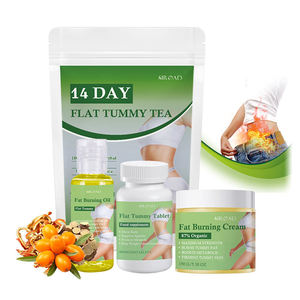Ensemble <span class=keywords><strong>Thé</strong></span> Santé & Amincissant 14 Jours pour Adultes, Crème Corporelle Bio Anti-Cellulite pour Ventre Plat, Gummies et Crème Amincissante pour Bras - Product Image 1