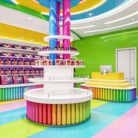 Étagère de présentation pour confiserie avec éclairage LED, vitrine en verre, design personnalisé pour magasin, vitrine de confiserie