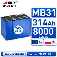 Celda de Batería Lifepo4 314ah 3.2v Grado A Mb31 Envío DDP a Europa y EE. UU. 8000 Ciclos Celdas Prismáticas para Almacenamiento Solar