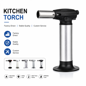 Briquet torche à jet haute température personnalisé avec logo, coupe-vent, rechargeable au butane, pour barbecue, cigares, pâtisserie, cuisine - Product Image 4