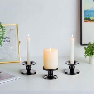 2025 New Arrival Black Candle Holders Living Room Decorative Metal Candle Stand for Pillar Candles - Product Image 5