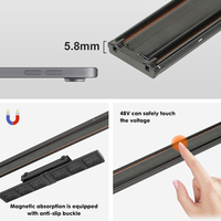 ALLWAY Système d'éclairage sur rail magnétique pour l'intérieur de la maison Projet Aluminium PC 10 Watt COB Magnetic Led Track Light