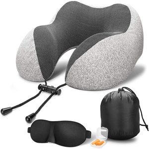 Almohada de viaje Almohada de espuma con memoria Almohada en forma de U con máscara de ojos 3D Auriculares Kit de viaje para avi - Product Image 1
