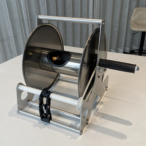 Stainless Steel 40M Rust Proof Wall-<b>Mounted</b> Garden Hose Reel with PVC Hose and Storage Cart - Product Image 3