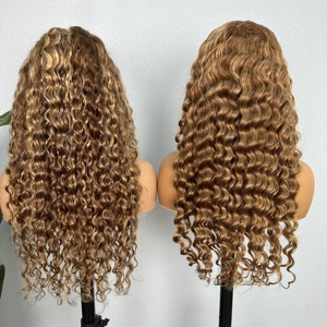 Perruque transparente 13*4 à ondulations profondes, couleur blond miel, 100% cheveux vierges malaisiens Remy 12A, 30 pouces - Product Image 2