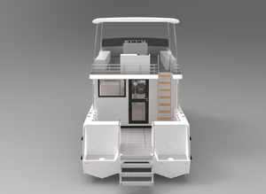 Petit yacht à deux étages personnalisé de 11.6m avec pont à mouches Catamaran en aluminium Bateau de pêche à vendre - Product Image 6