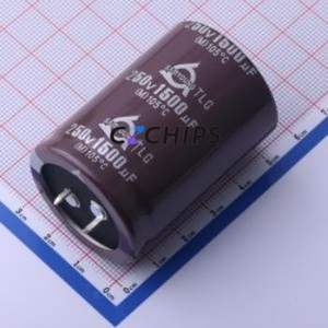 Condensador Electrolítico de Aluminio TLG250V1500M35*50 V, Tipo Snap-in, Componente de Orificio Pasante THT, D35xL50mm 1500uF 20% 250V 10mm - Product Image 1