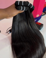 Mèches de cheveux indiens non-Remy, cuticules alignées, cheveux humains naturels bruts, simple trame, sans nœuds, ondulation naturelle, pour tissage