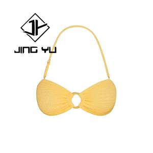 Conjunto de Traje de Baño OEM Color Miel, 94% Nailon Reciclado / 6% Elastano, Traje de Baño Personalizado, Bikini Hawaiano con Banda y Fruncido - Product Image 6