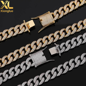 15mm Cuban Link <b>Chain</b> Necklace <b>Iced</b> <b>Out</b> Chunky Cadena Zircon Hip Hop Cuban <b>Chain</b> - Product Image 5