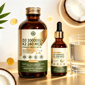 Vitamine D3 liquide en marque blanche 10000 UI, <span class=keywords><strong>K2</strong></span>, Oméga-3 et huile MCT, GMP, Soutien osseux/cardiaque/immunitaire, OEM/ODM, MOQ flexible. - Product Image 6