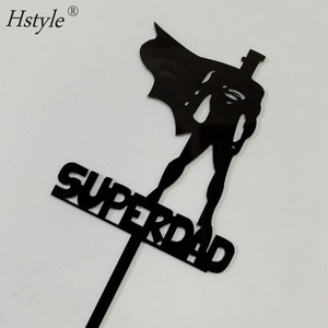 Super Dad Black Acrylic Mirror Cake Topper para <span class=keywords><strong>Feliz</strong></span> cumpleaños Dad Happy Father's Day DIY Postre Party Decoraciones PQA335 - Product Image 2