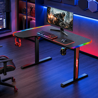 Escritorio de Juegos Moderno y Grande Personalizado, Escritorio de Computadora en Forma de L con RGB y Portavasos
