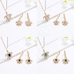 Parures de bijoux tendance pour femmes en zircon plaqué or 18 carats, boucles d'oreilles et colliers, accessoires de bijouterie en gros - Product Image 4