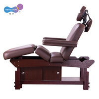 Table de massage thaïlandaise moderne réglable pour le corps entier, en cuir synthétique marron, lit de beauté, mobilier de spa et de salon, canapé