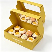 Scatola per Imballaggio di Dolci e Pasticcini da Asporto, Confezione per Cupcake all'Ingrosso, Scatola per Biscotti e Mini Cupcake con Stampa a Inchiostro di Soia