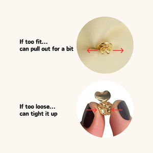 Hypoallergenic Brass <strong>Earring</strong> <strong>Backs</strong> with Ear <strong>Locking</strong> Feature 18K Gold Plated Jewelry Findings Packed in Bag - Product Image 5